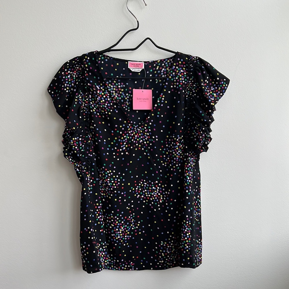 Kate Spade Women’s Confetti Cheer Blouse, Size M